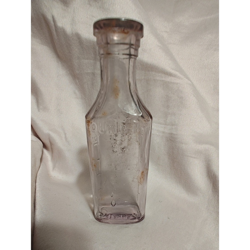 Unbranded Medicine Bottle Unisex OS Purple Good Quality Purity Embossed Glass